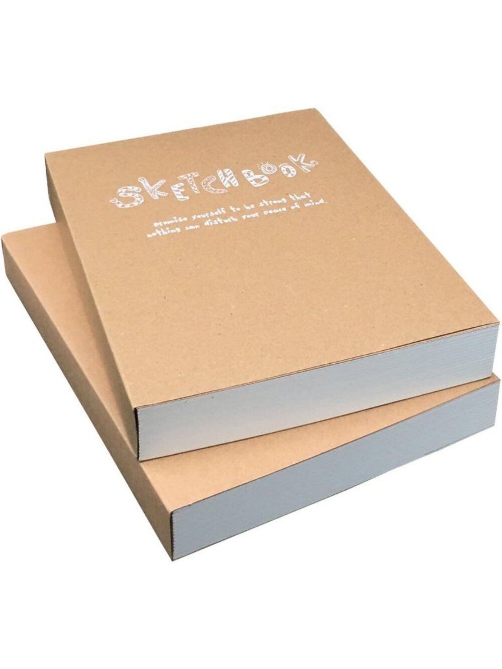 Set of 2 A5 Blank Sketchbooks - Thick 125g Paper, 256 Pages, 180° Opening
